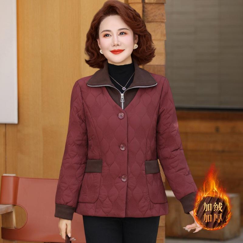 Short Warm Splicing Velvet Cotton-padded Clothes for Women's Autumn and Winter New Cotton-padded Jackets, Small Slim-fitting Cotton-padded Jackets