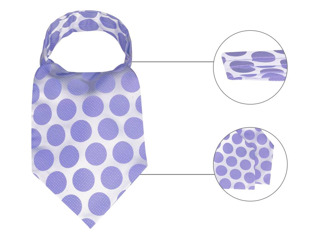 [Allegra K] Ascot Tie, Polka Dot Pattern, Wedding Party, Men's, Light Purple, 114 cm