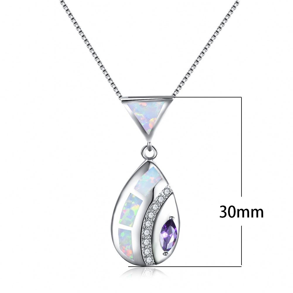 Europäische und amerikanische Mode Pferd Auge Dreieck Blauer Anhänger Halskette mit personalisierter Schlichtheit