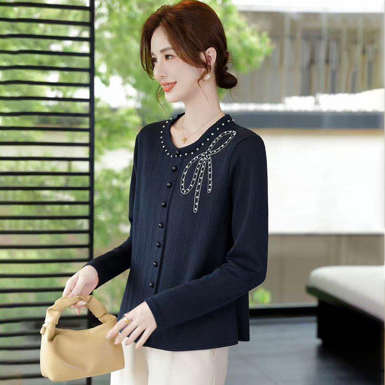 

Chic & Elegant Women s Spring/Autumn Knit Long-Sleeve Top 5XL синій