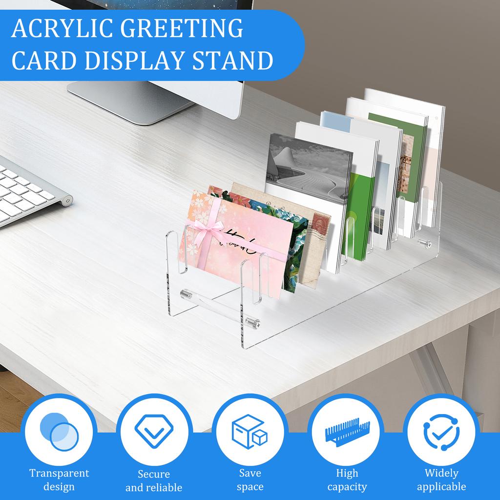 Acrylic Card Display Holder Counter Home Office Desktop Supplies rading Card Stand Transparent 14 Slots