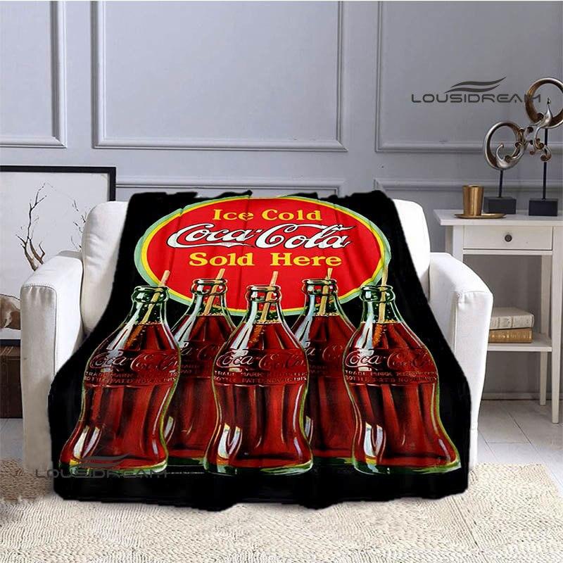 Coke logo printing blanket art decorations children's warm blankets flannel soft and comfortable blankets home travel blankets
