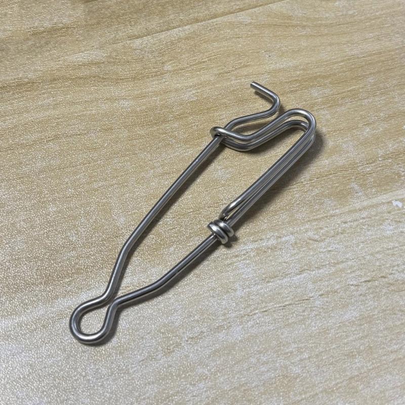 4Pcs Longline Fishing Snap Clip Quickly Lock Lures Connector Stainless Steel Hooked Snap Pin Longline Branch Hangers