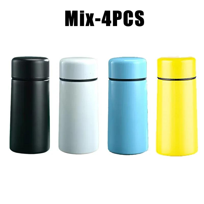Sport Travel Mini Tumbler 160ml Stainless Steel Thermos Cup Portable Milk Coffee Water Bottle Solid Color Leakproof Hot Cold