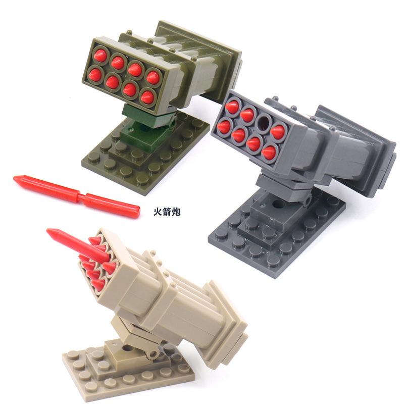 World War 2 WW2 Antiaircraft Gun Rocket Artillery Military Army War Weapon Soldier MOC Model Building Block Bricks Toys For Kids