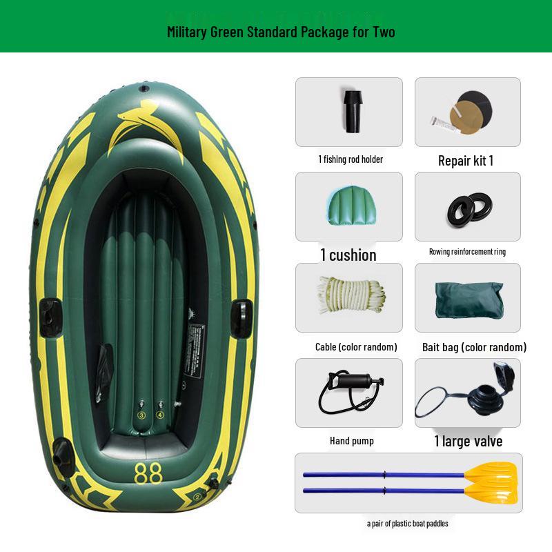 Caiac gonflabil barcă de pescuit - Raft și barcă pneumatică verde militar