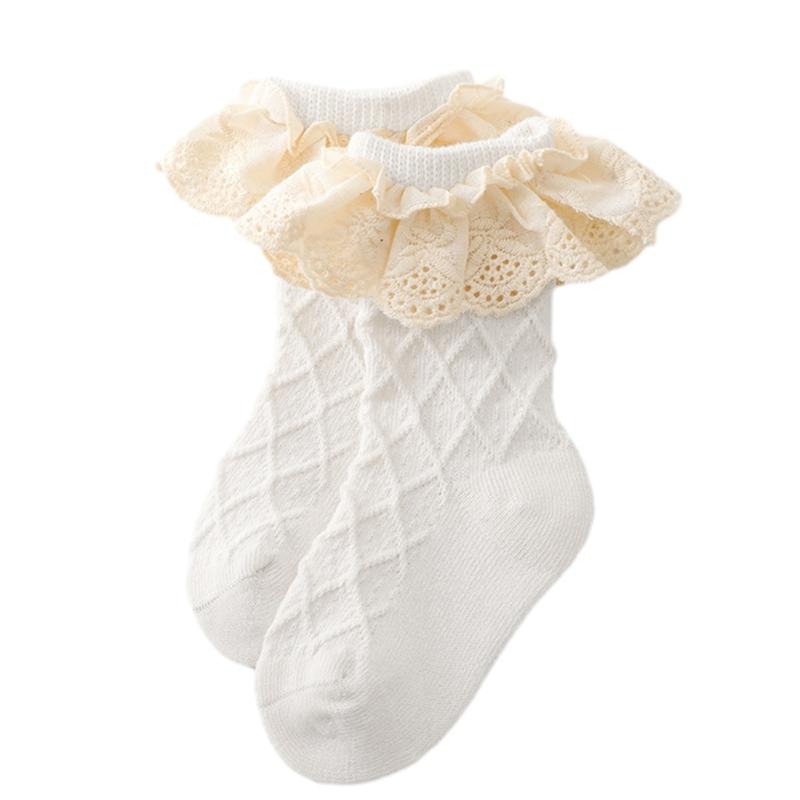 Colorful Baby Girl Sock  Baby Girls Ruffle Socks Kid Toddler Frilly Lace Ruffle Dress Cotton Socks for Spring Autumn