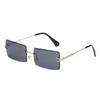 2PCS Women and Men Fashion Sunglasses UV400 Shades Rectangle Sun Glasses Rimless Summer Fashion Eyewear