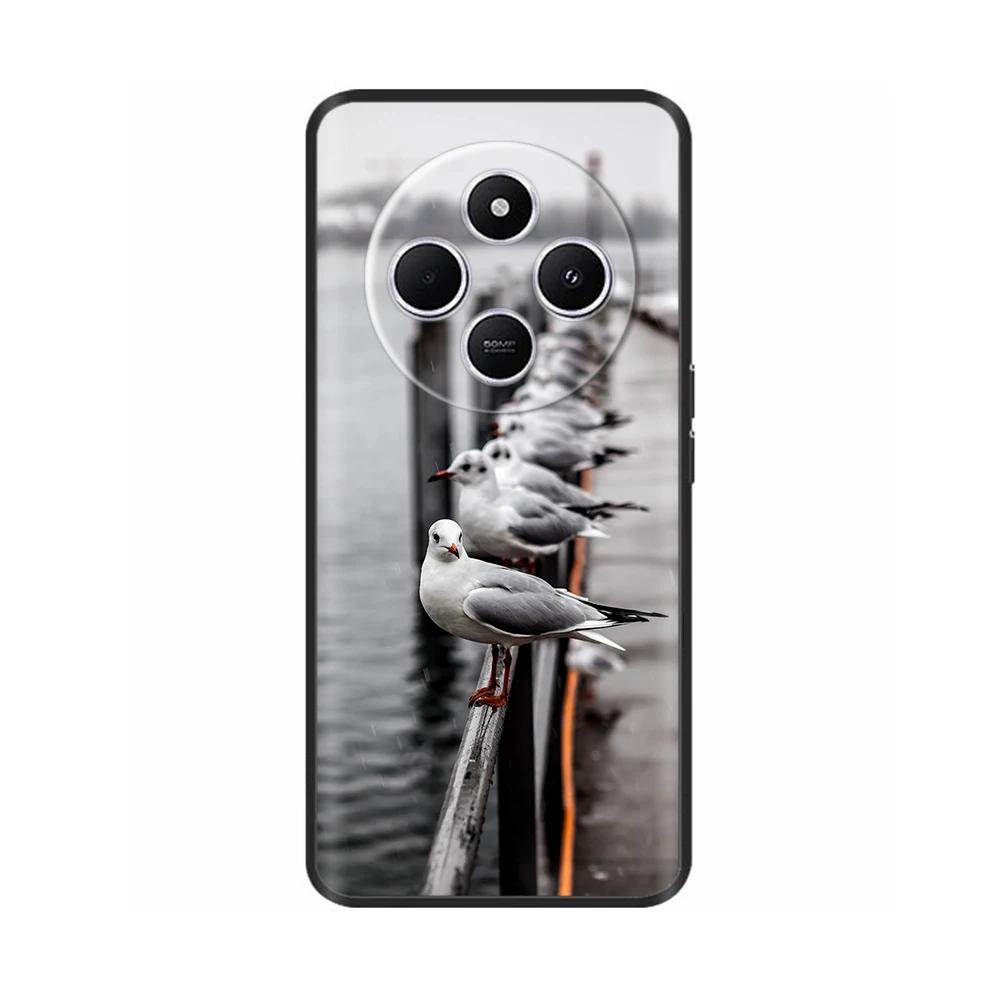 Shockproof Funda For Xiaomi Redmi A4 5G Case 6.88" Soft TPU Silicone Phone Cover For RedmiA4 2024 A 4 Capas Printed Heart Flower