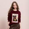 Sancai 2025 Winter Little Bear Embroidered Knit Sweater