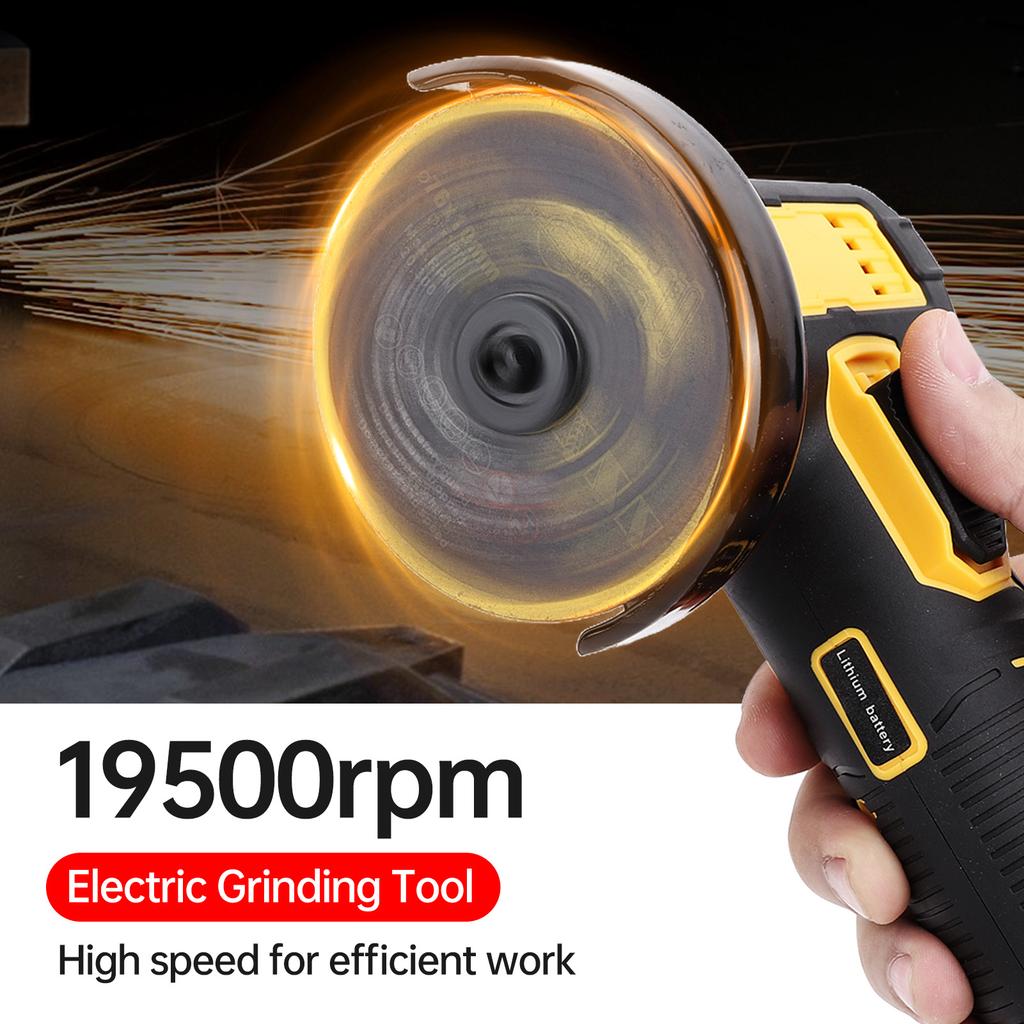 Handheld Angle Grinder Tool 21V Cordless Cutting Polishing Machine with Rechargeable Battery 19500rpm/min MINI Tile Cutter
