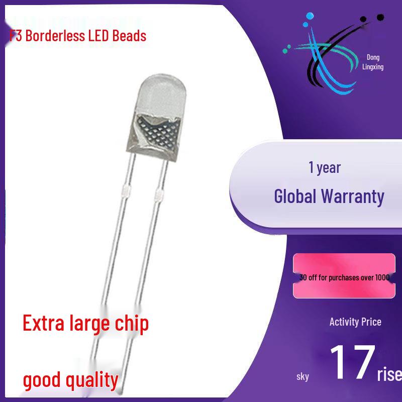 

3mm Borderless Multicolor LED Light Emitting Diode Red LED with Borderless Design