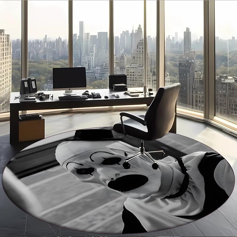 Art The Clown (5) Round Office Rug Decorative Floor Rug for Office Bedroom Living Room and Home Space