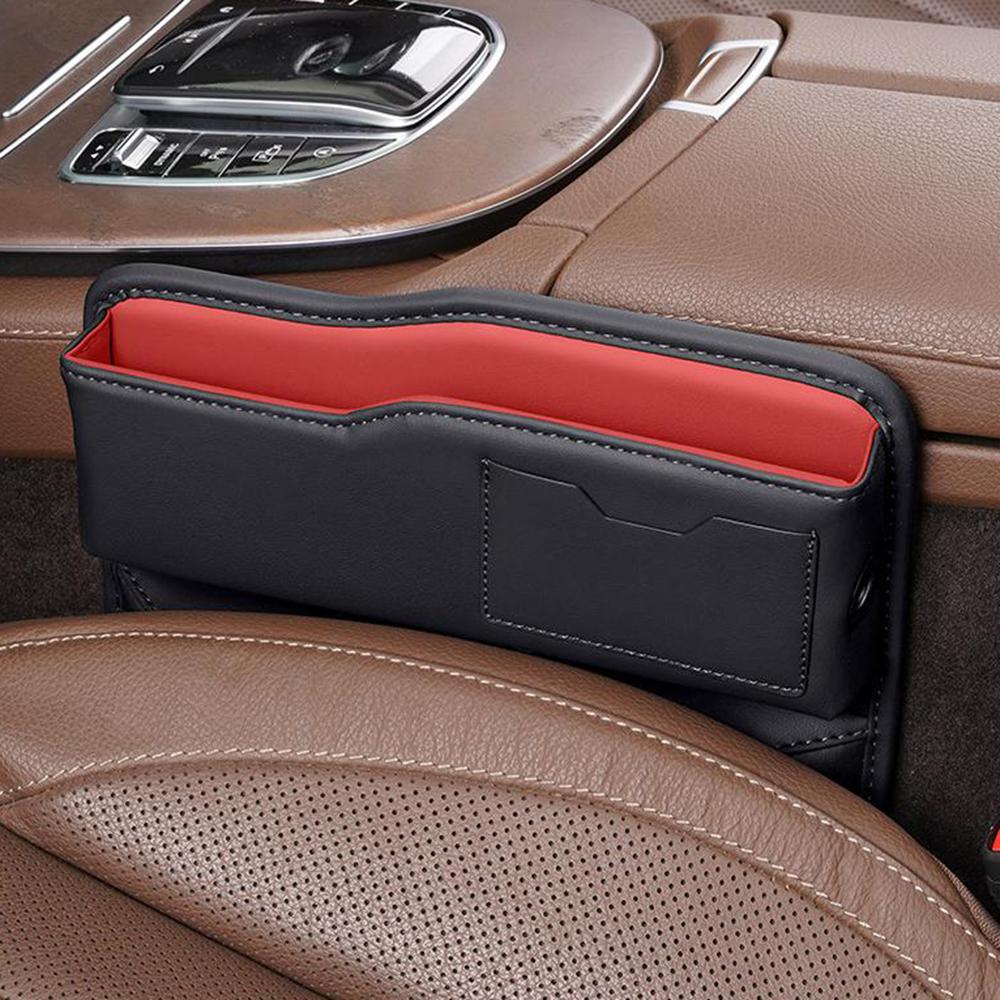 Car Seat Gap Filler Organizer, Multifunctional Leather Car Gap Filler, Auto Console Side Storage Box, Car Front Seat