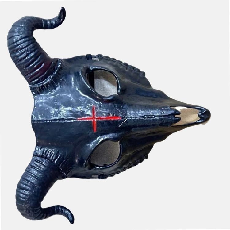 Halloween Goat Cosplay Mask, Goat Head Skeleton Mask for Halloween Party