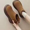 Fleece chimney Chelsea short boots tide 2025 new autumn and winter matte thick-soled big head thick-soled muffin Martin boots women