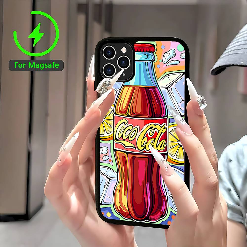 

Hot C-Coca Drinks C-Cola Magnetic For Magsafe Phone Case For IPhone 17 Air 16 Pro Max 15 14 13 12 11 Protective Cover iPhone 15