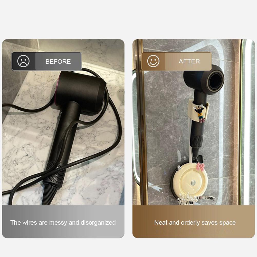 Adjustable Hair Dryer Holder 360 Degree Rotation Hands Free Blow Dryer Holder Lazy Hair Dryer Bracket Bathroom Supplies