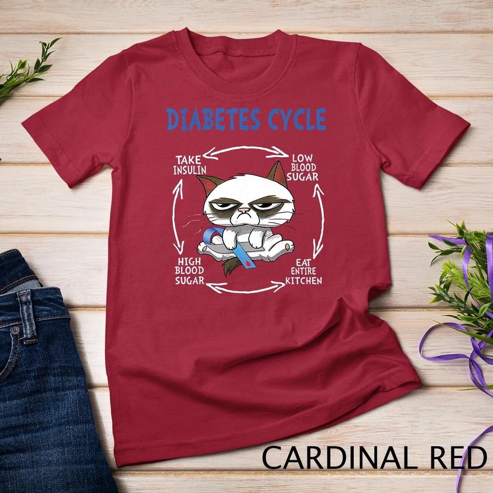 Diabetes Cycle, Diabetes Awareness, Funny Cat Outfits T-Shirt Unisex T-shirt 2 M