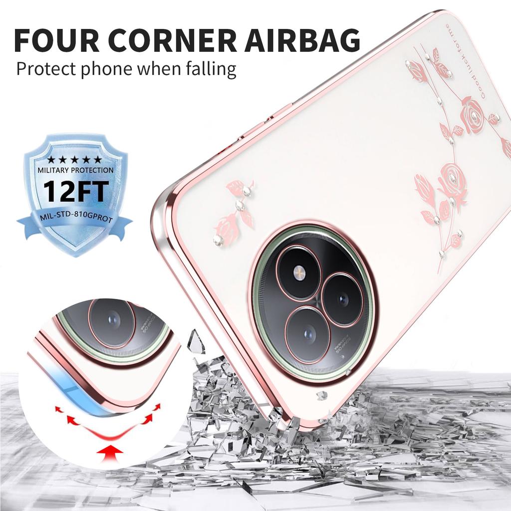 For Xiaomi Redmi K80 Ultra 5G Case Flower Rhinestone Decor TPU Phone Cover