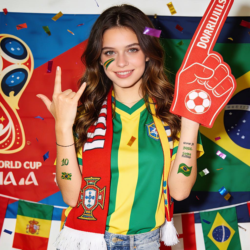 World fan national flag face stickers for football events, waterproof and sweat-resistant, suitable for competitions and sports events, tattoo