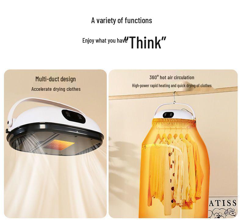 Uscător de rufe compact, complet automat, cu eliminare acarieni, pentru casă și cămin