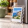 Magnetic Picture Display Holder 1/10 Pairs Clear Acrylic Photo Frame Magnet for Fridge Instant Photos Frames with Scalloped Edges Refrigerator