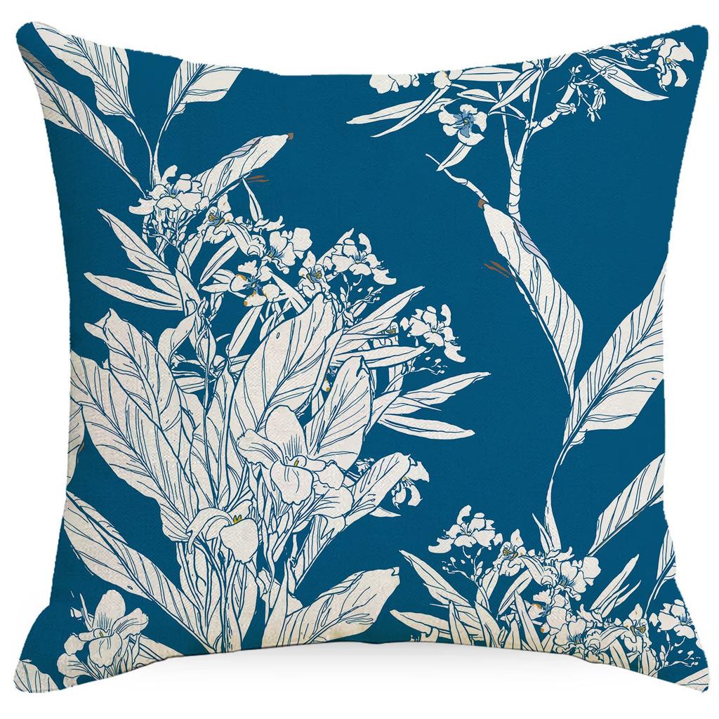 Kissenbezug mit geometrischem Blumen- und Pflanzenmuster im chinesischen Stil, Wohnzimmer, Sofa, Kissenbezug im neuen chinesischen Stil