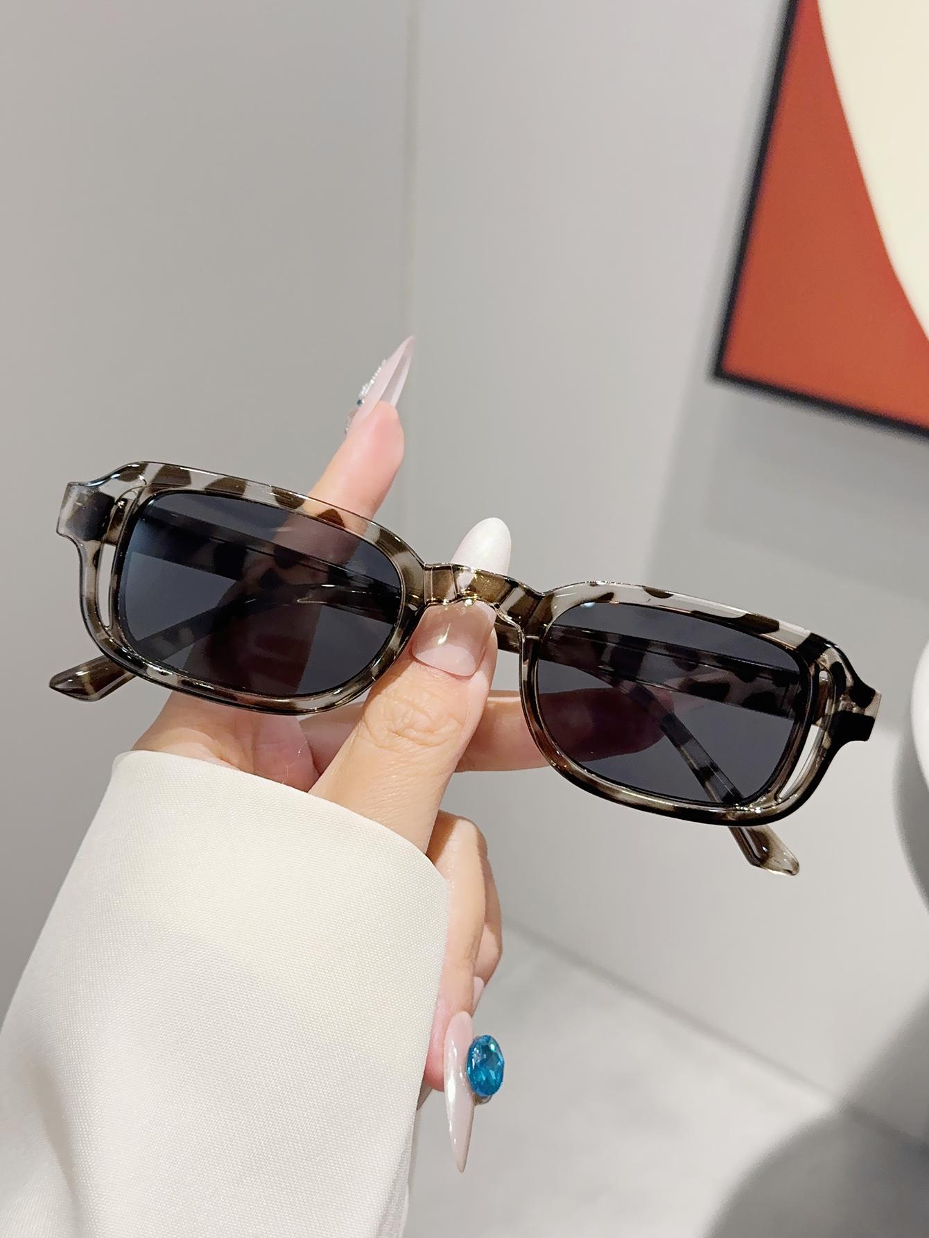 1Pc European and American Retro Small-Frame Fashion Personality Rectangular Sunglasses Fashion Accessories for Everyday Wear
