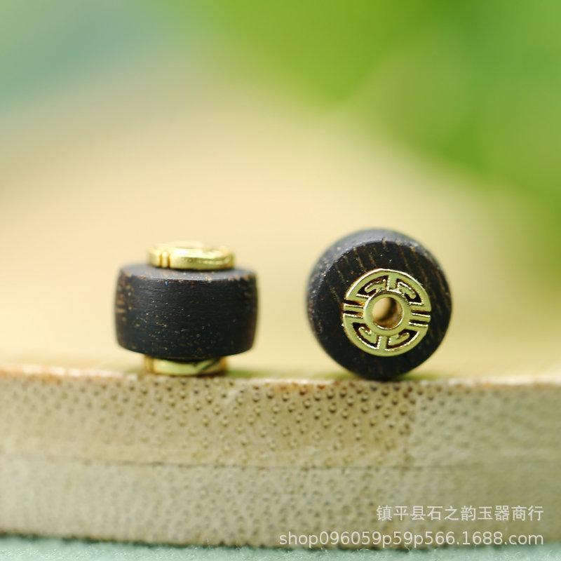 

Inlaid Agarwood Wheel Bead Spacer Lùlùtōng String DIY Loose Bead Accessories A101 Accessories