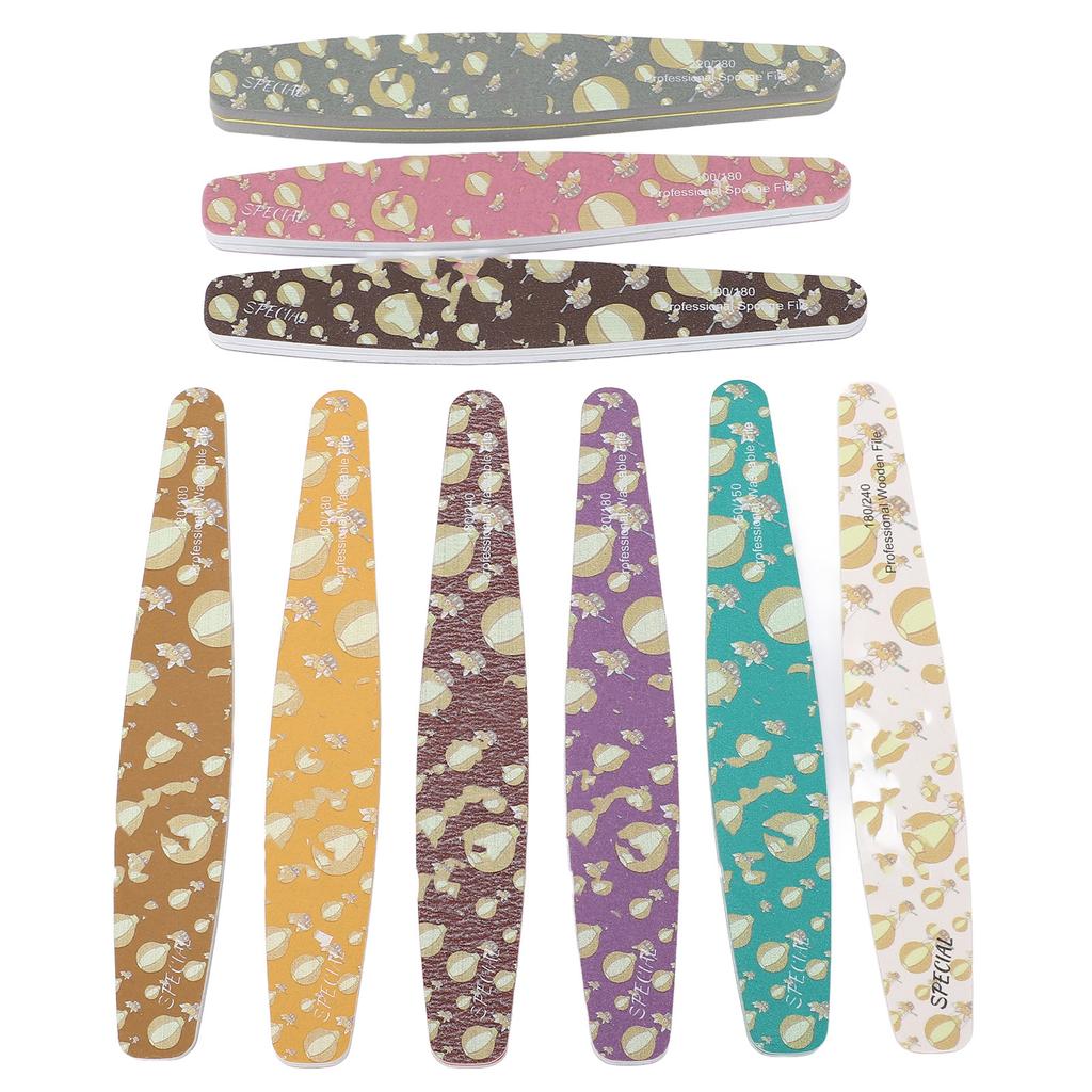 9PCS Nail File Professional Nail Art Sanding Strips Polishing Tools Set Washable Nail Care Buffer Fi