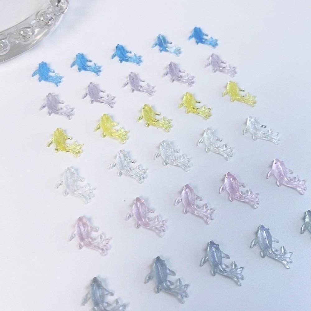 100 Pcs Resin Ocean Aurora Nail Rhinestones Mini Shiny Goldfish DIY Sea Series Nail Jewelry  Ladies