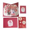 Three-dimensional 3D Surprise Blessing Greeting Card Watercolor Flowers Retro Floral Holiday Message Beautiful Blessing Card Chinese Valentine's Day