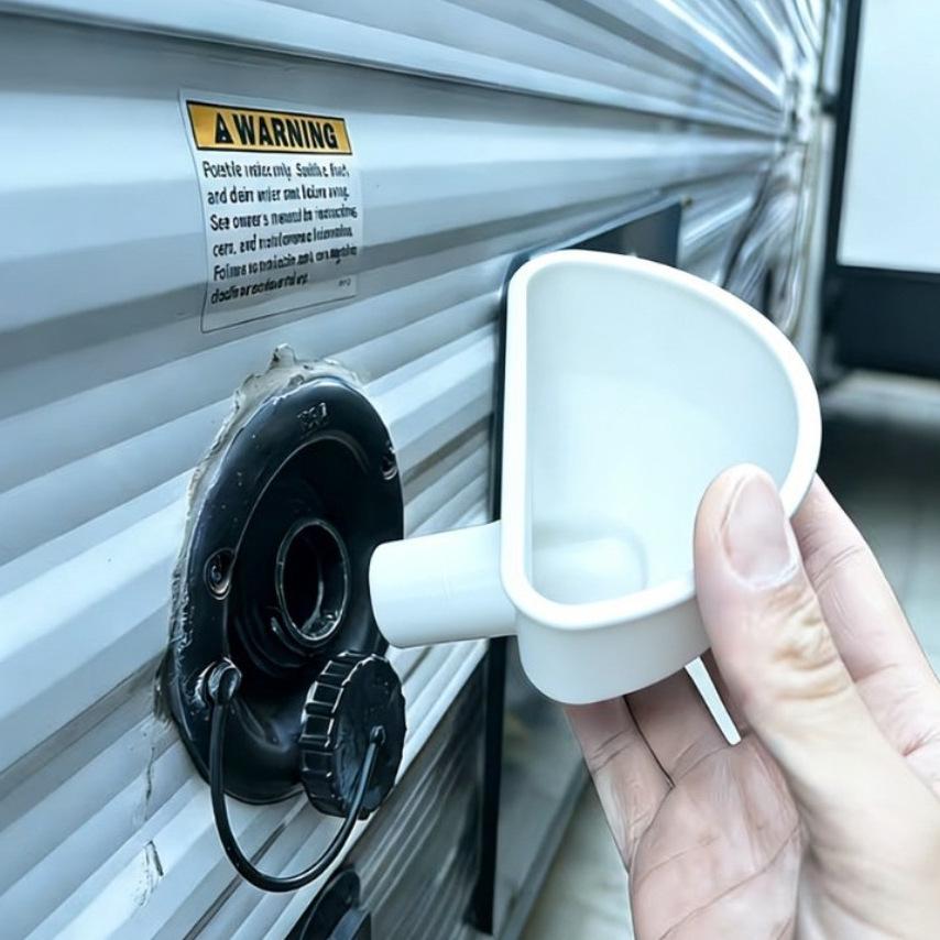 

3D Printed Universal Freshwater Tank Funnel for RVs and Trailers белый