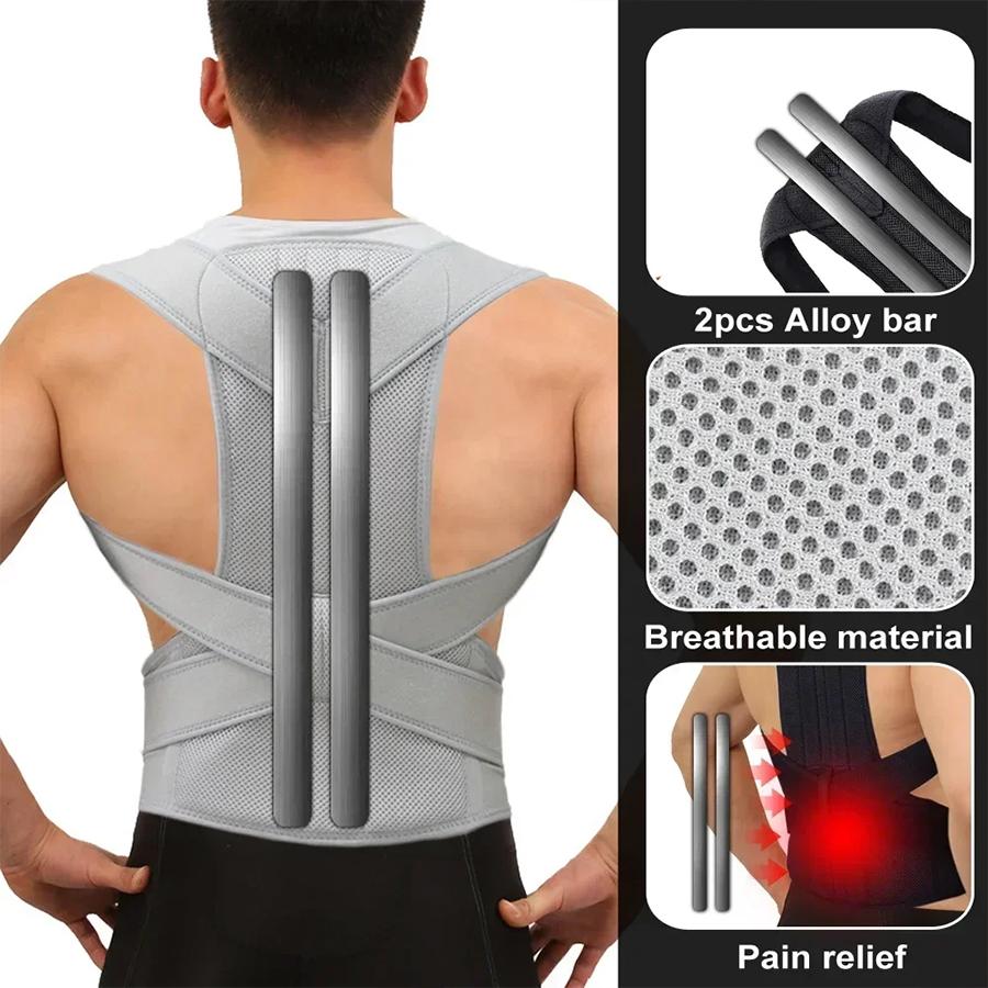Adjustable Posture Corrector Vest with Reinforced Belt for Back Support Spine Brace Neck Stretcher Trainer