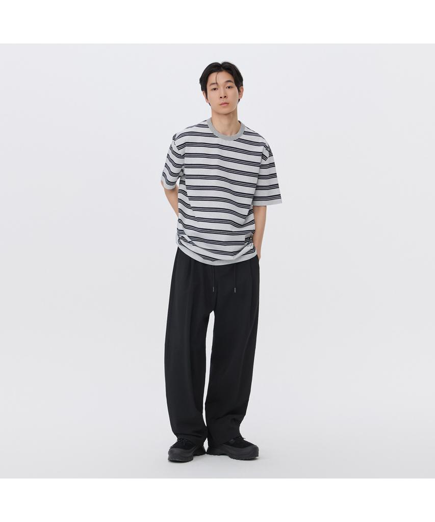 Keoseuuteommellou Gray Striped T-Shirt Cwtam26423Gyx