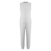 Unisex Kids Adaptive Full Body Jumpsuit Round Neck Sleeveless Solid Color Back Invisible Zipper for Special Needs Care