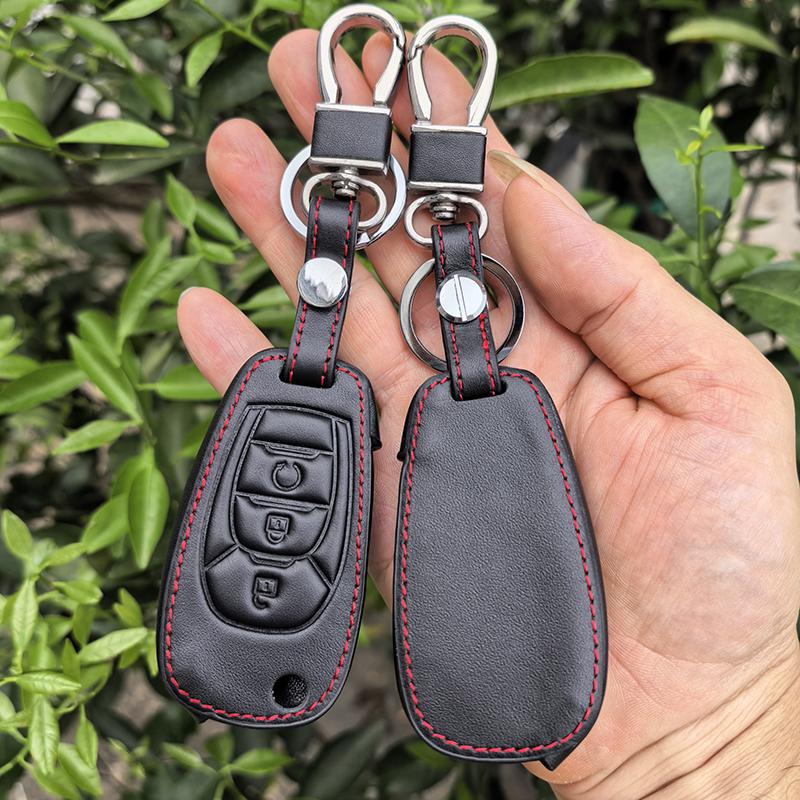 Leather Remote Flip Car Key Case Fob For Chevrolet Cruze Trax Ls Badge Spark Sonic Aveo Tracker Onix Rs Trailblazer Accessories