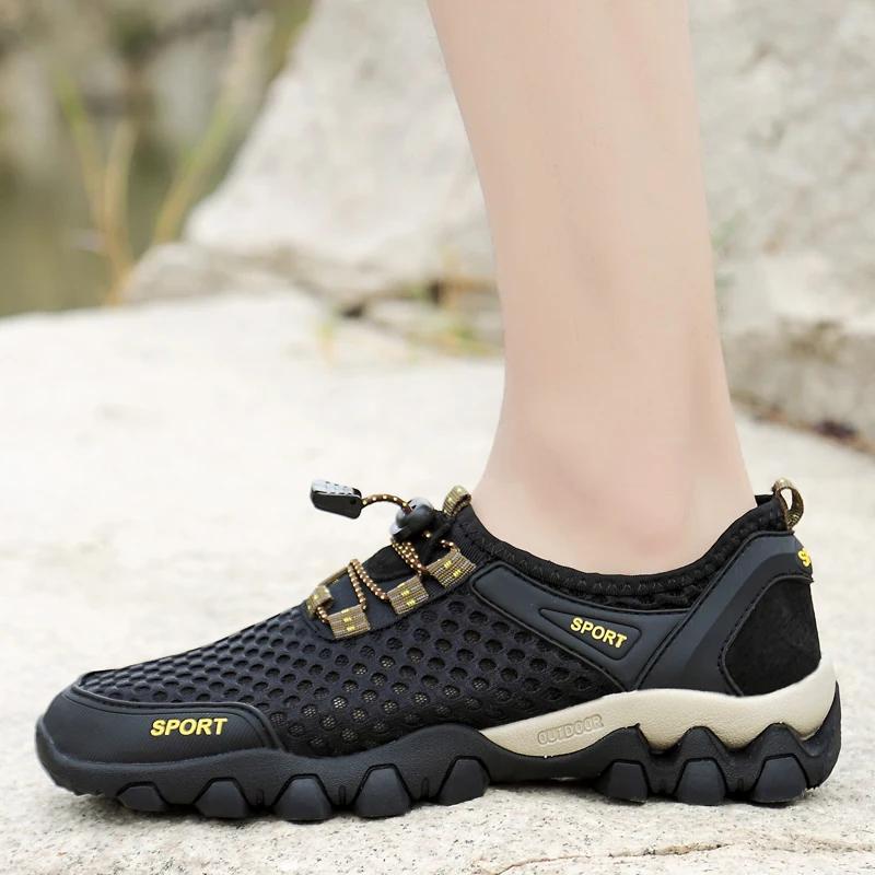 Men Casual Sneakers Breathable Mesh Shoes Mens Non-Slip Outdoor Hiking Shoes Mens Climbing Trekking Shoes Zapatos Hombre Summer