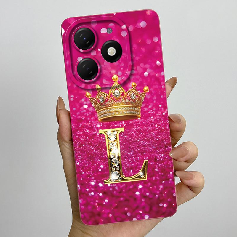 For Infinix Smart 8 Case X6525 Crown Letter Soft Phone Cases For Infinix Smart 8 Pro Smart8 HD PLUS Camera Protection Back Cover