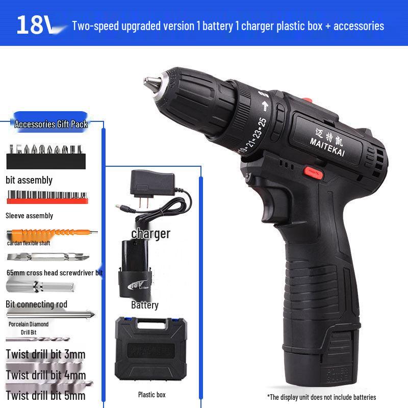 12V High Power Cordless Two-Speed Electric Drill and Screwdriver