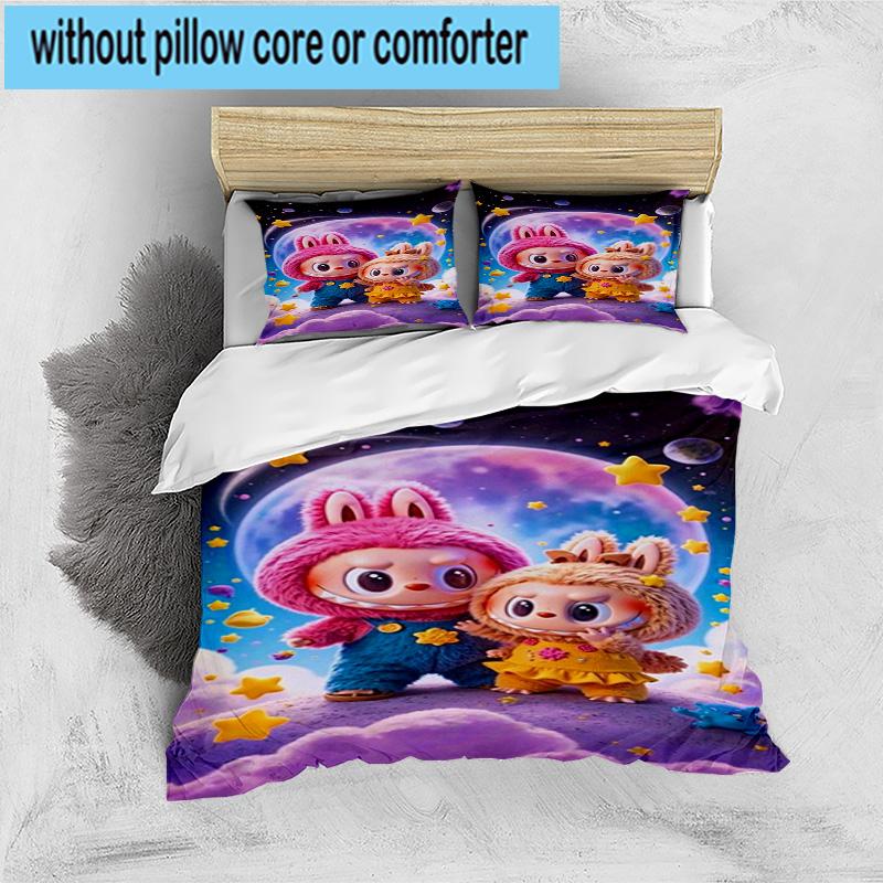 3PCS Labu-bu Friends Adventure 3pcs Bedding,Including 3PCS Duvet Cover And 2pcs Pillowcases Perfect for Christmas,Ideal for Bedroom, Dormitory