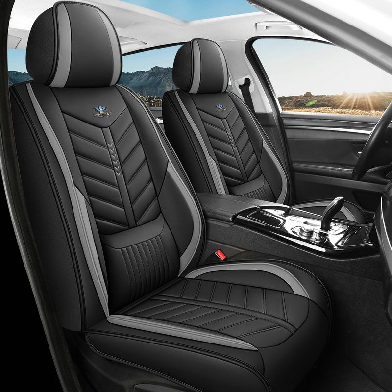 New Front Passenger Seat Covers Fully Enclosed Single-seat Leather Car Seat Cushions All-season Compatible Seat Covers(Only 1PC Seat Cover)