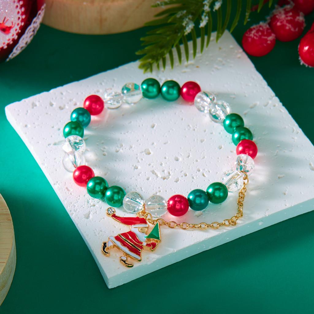 Christmas Themed Beaded Bracelets For Women With Santa And Snowflake Charms Summer