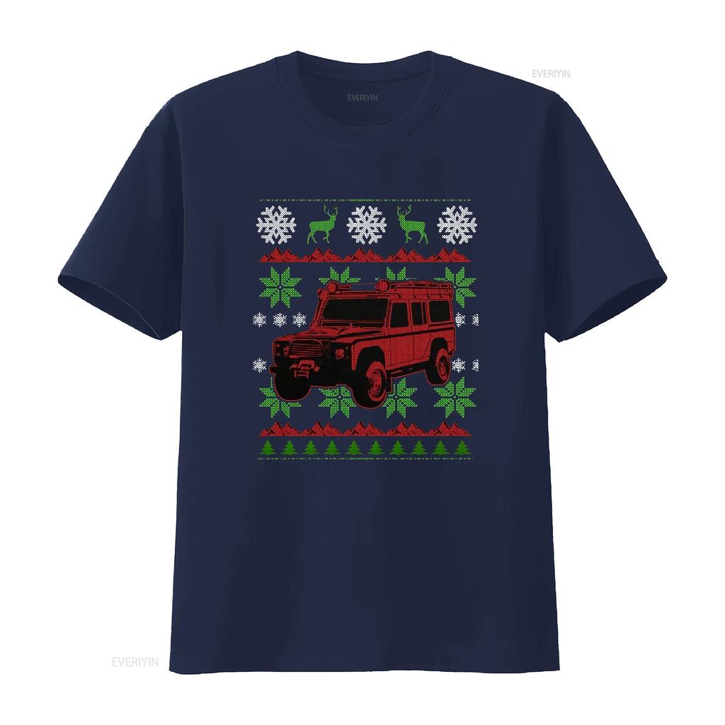 Defender 4x4 Off Road Ugly Chistmas Sweater Unisexs T Shirt Top Vintage Washed Graphic Soft Slightly Top For Everyday Wear