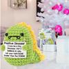 Mini Positive Dinosaurs Funny Cute Knitted Crochet Doll with Card Home Decoration for Women Men Friend Birthday Halloween Gifts