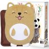Rechargeable Hot Water Bottle with Heat Storage Function Keeps Warm for Overheat Fast Cold Weather Animal Fluffy No Hot Water Heats and PSE Perfect