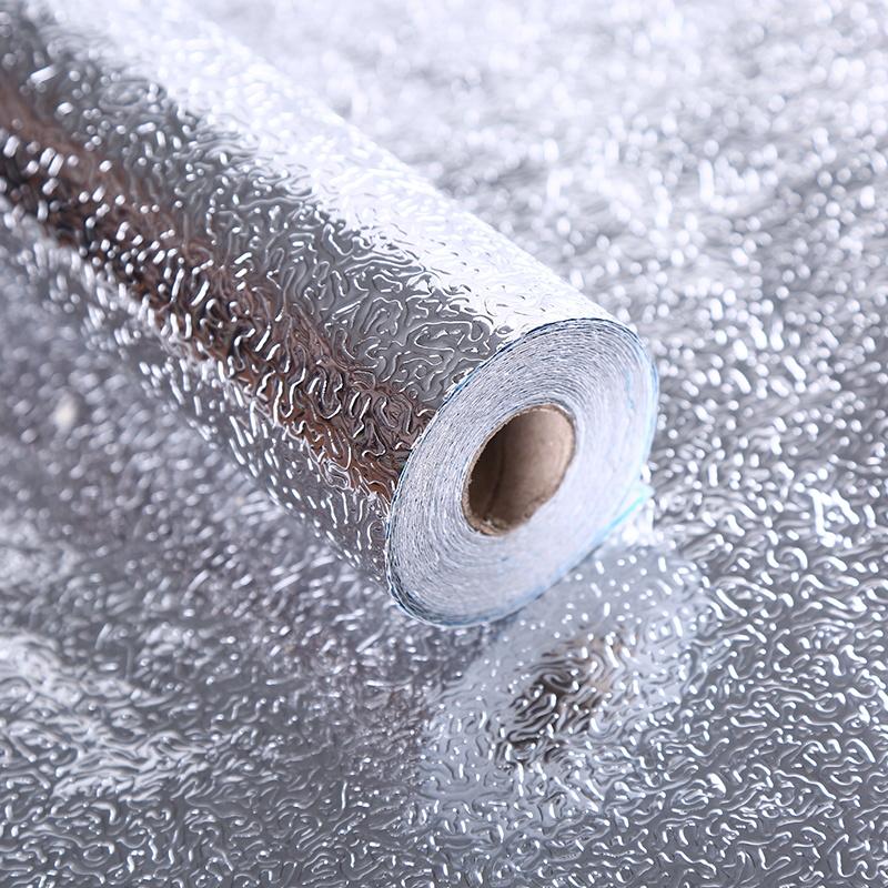 Silver Mirror Brushed Stainless Steel Self-Adhesive Metal Furniture Renovation Sticker Thick Wall Cover Refrigerator Sticky Notes