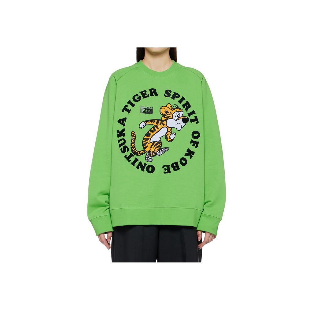 Onitsuka Tiger Cartoon Anime Letter Pattern American Style Sweatshirt Design Casual Round Neck Pullover Long Sleeve Sweatshirt 2183B180-301