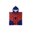 Multicolor Red and Blue Hooded Children's Bath Poncho – Soft and Absorbent Polyester Towel